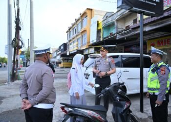 Antisipasi Kecelakaan, Kapolres Pidie Cek Pengaturan Lalu Lintas di Aneuk Muling