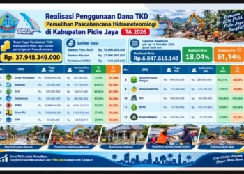 Ohku, Uang Baru Terserap 18 Persen, Fisik Sudah 61 Persen: Ada Apa dengan TKD Pidie Jaya?