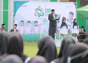 Unik, Para Srikandi Pimpin Upacara Hari Santri Kemenag Aceh Besar