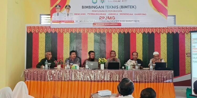 Blangpidie Gelar Bimtek RPJMG 2023-2028, Ini Kata Camat Meyza